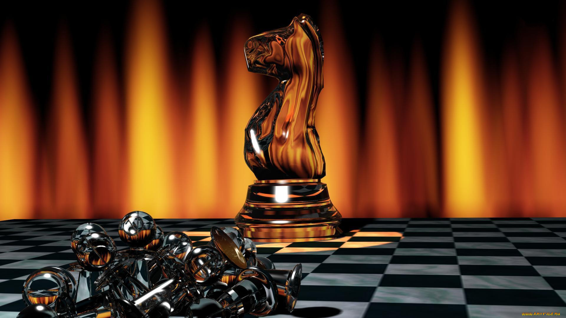 glass, chess, figures, 3, , modeling, , 
